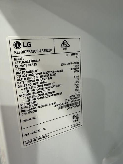 Second-hand LG 254L Top Mount Fridge - Photo 7)