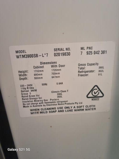 Second-hand Westinghouse 390L Top Mount Fridge - Photo 7)