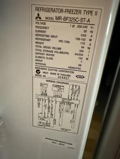 Second-hand Mitsubishi 325L Bottom Mount Fridge - Photo 7)