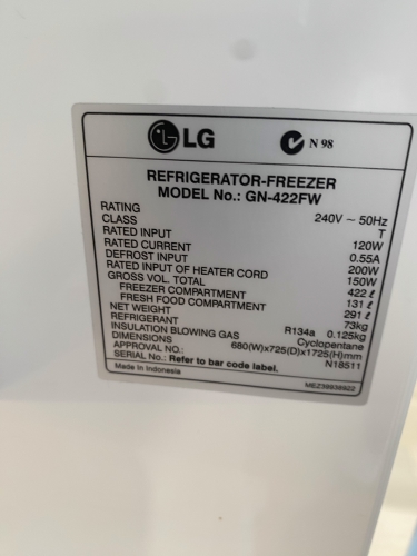 Second-hand LG 422L Top Mount Fridge - Photo 8)