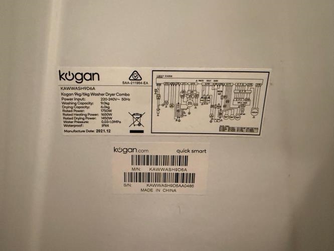 Second-hand Kogan 9kg / 6kg Washer-Dryer Combo - Photo 8)