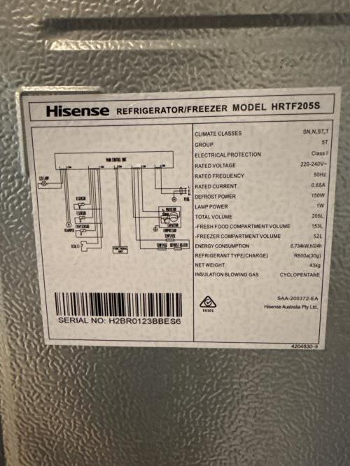 Second-hand Hisense 205L Top Mount Fridge - Photo 8)