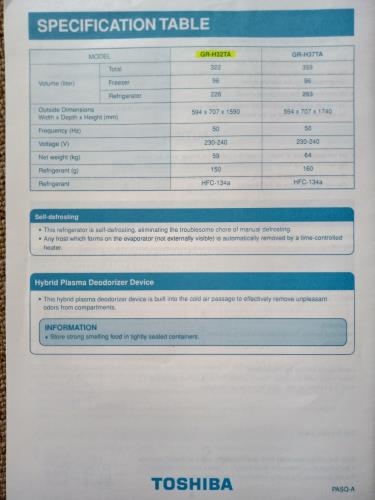 Second-hand Toshiba 322L Top Mount Fridge - Photo 8)