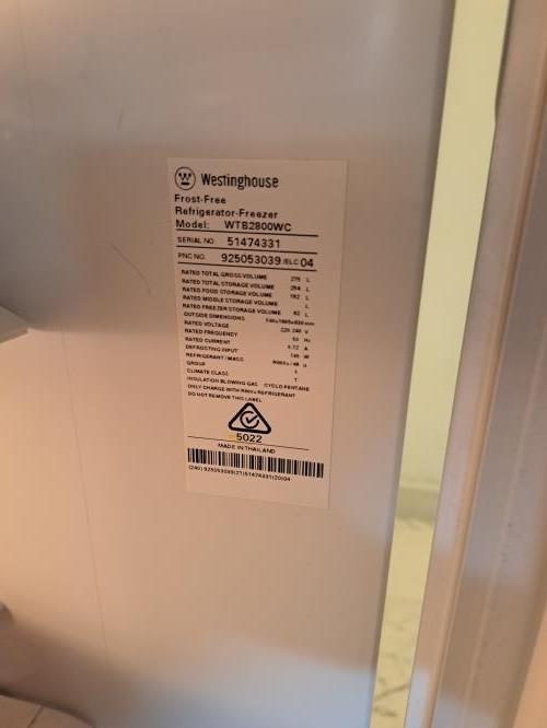 Second-hand Westinghouse 275L Top Mount Fridge - Photo 8)