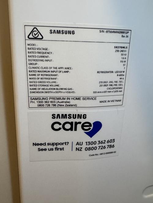 Second-hand Samsung 270L Top Mount Fridge - Photo 9)