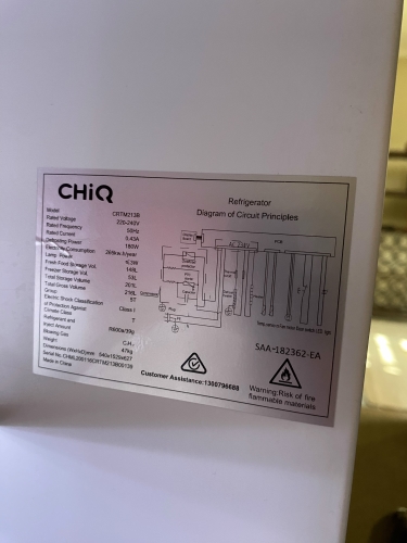 Second-hand Chiq 216L Top Mount Fridge - Photo 9)