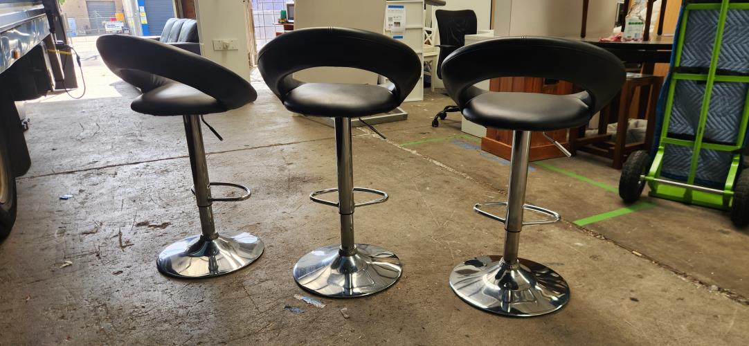 Second-hand Set of 3 Bar Stools - Photo 9)