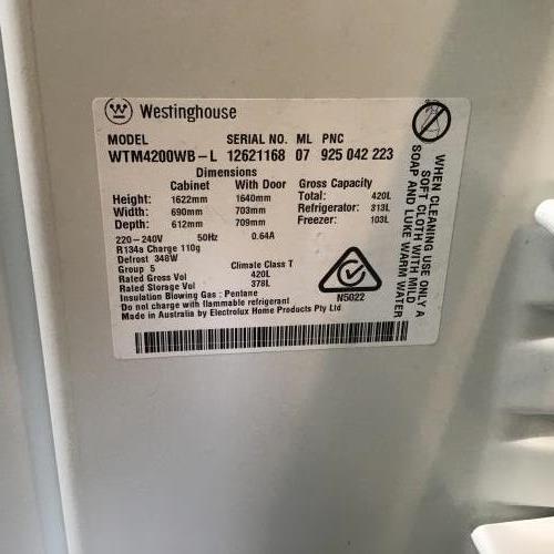 Second-hand Westinghouse 420L Top Mount Fridge - Photo 9)