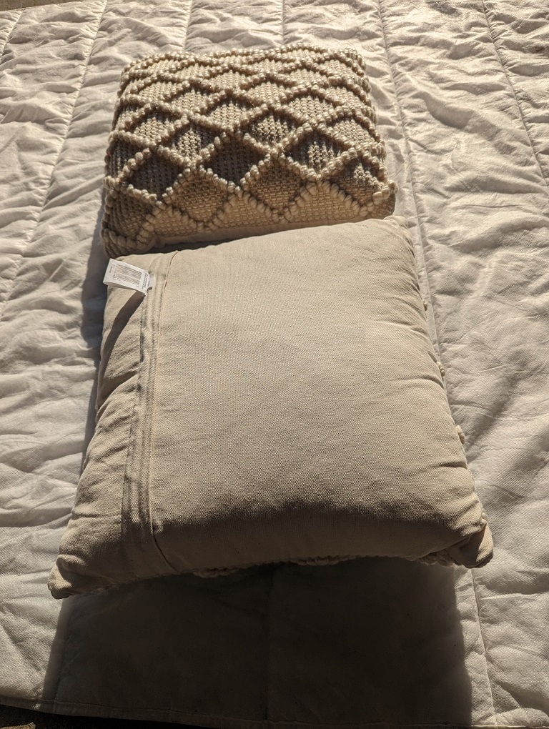 Pair of Cushions (Textured one side, smooth other)